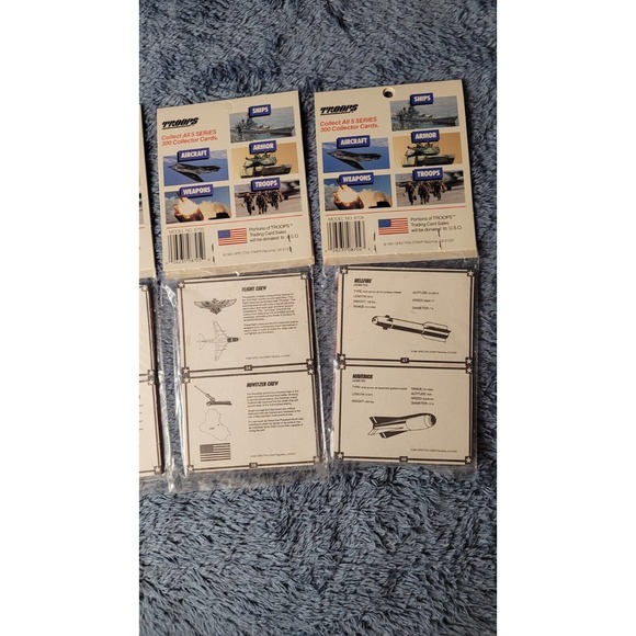 Set of 5 Vintage 1991 Troops Desert Storm Series I Trading Cards 12 Cards ea NIP - Picture 5 of 6
